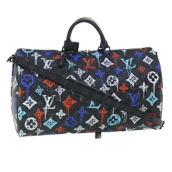 LOUIS VUITTON Monogram Eclipse Keepall Bandouliere 50 Boston M21384 - Picture 1 of 16
